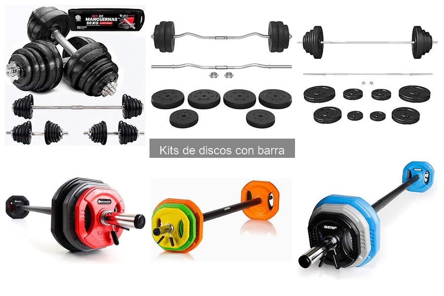 Características esenciales en un kit de discos con barra