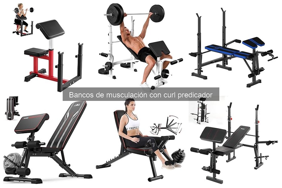 Instrucciones para usar un banco de musculación con curl predicador