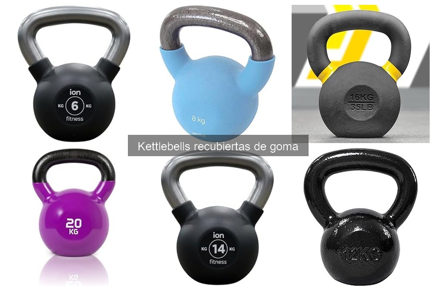Pesos disponibles en kettlebells recubiertas de goma