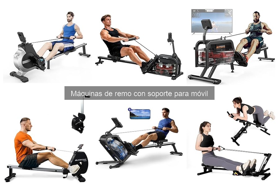 ¿Qué es una máquina de remo con soporte para móvil?